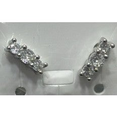 Cercei Din Argint 925, Bagheta 3 Pietre, Jolie Silver - vivimall.ro