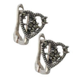 Cercei Din Argint 925 Cu Marcasite, Inima
