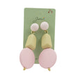 Cercei Dama de Primavara, Jolie, Model Forme Geometrice, Eleganti si Moderni, 7 x 2 cm per unitate, Galben/Roz - vivimall.ro
