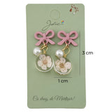 Cercei Dama de Primavara, Jolie, Model Floare in Glob, Eleganti si Moderni, 3 x 1 cm per unitate, Roz - vivimall.ro