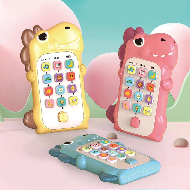 Jucarie Interactiva, Telefon Inteligent, Model Dinozaur, Functii Educative, Muzicale Si Voce, 4-6 Ani, 19 X 11.5 Cm, Din Plastic, Galben