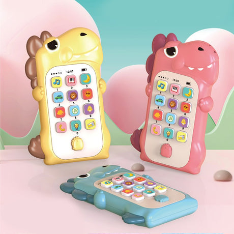 Jucarie Interactiva, Telefon Inteligent, Model Dinozaur, Functii Educative, Muzicale Si Voce, 4-6 Ani, 19 X 11.5 Cm, Din Plastic, Galben - vivimall.ro