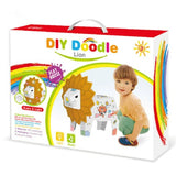 Jucarie Educativa pentru Copii, Flippy, Model Leu 3D, Puzzle 3D de Asamblat si Colorat din Carton, Educativ, 41 x 12 x 33 cm, 3+ ani, Alb - vivimall.ro