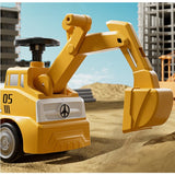 Excavator Manual pentru copii, Vivimall, 3 ani, Sport, Claxon, Cutie Depozitare, Lumini, Scaun, 62x26x47 cm, Galben - vivimall.ro