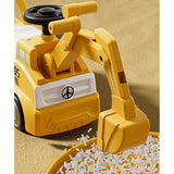 Excavator Manual pentru copii, Vivimall, 3 ani, Sport, Claxon, Cutie Depozitare, Lumini, Scaun, 62x26x47 cm, Galben - vivimall.ro
