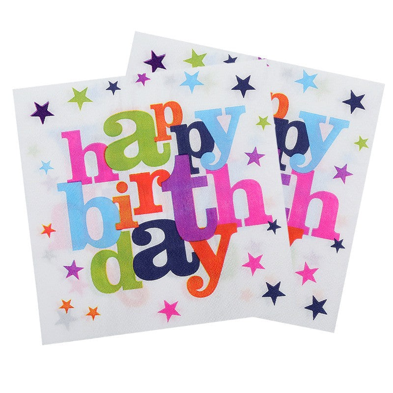 Set 10 Servetele De Masa, Colectia Happy Birthday, Din Hartie