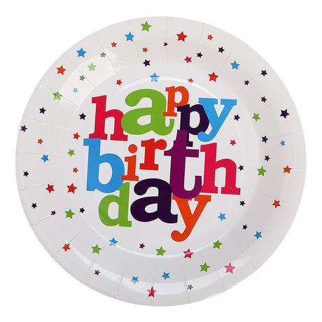 Set 6 Farfurii De Unica Folosinta Happy Birthday | ColorBurst - vivimall.ro