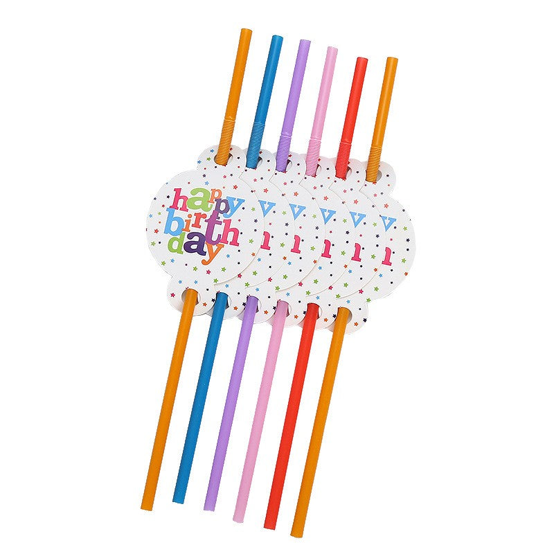 Set 6 Paie, Colectia Happy Birthday, 26 Cm, Din Carton/Plastic - vivimall.ro