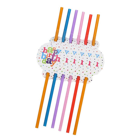Set 6 Paie, Colectia Happy Birthday, 26 Cm, Din Carton/Plastic - vivimall.ro