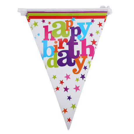 Set 10 Stegulete Tip Banner Happy Birthday | PartyJoy - vivimall.ro