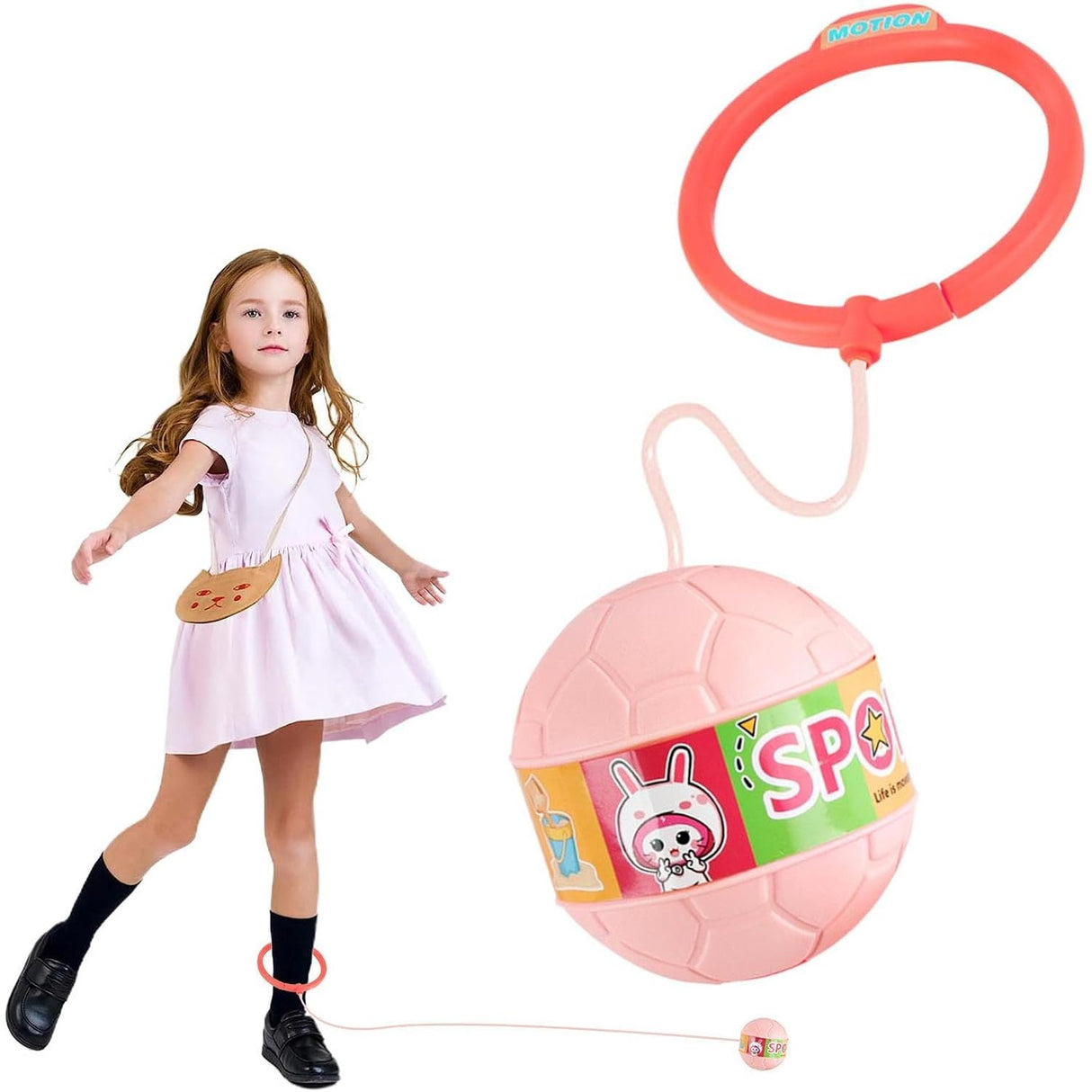 Minge Pentru Sarit, Tip Coarda Hula Hoop, Cerc 12 Cm, Coarda 52 Cm, Minge 12 X 11 Cm, Functie Iluminat, 4-6 Ani, Plastic - vivimall.ro