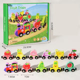 Trenulet Magnetic, Flippy, din Lemn, Model 10 Fructe, +3 Ani, Jucarie de Asamblat, Multicolor - vivimall.ro