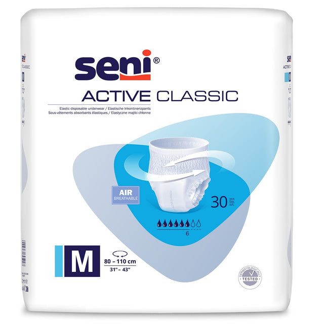Chilot elastic absorbant Seni Active Classic, Medium, 30 bucăți – confort și siguranță