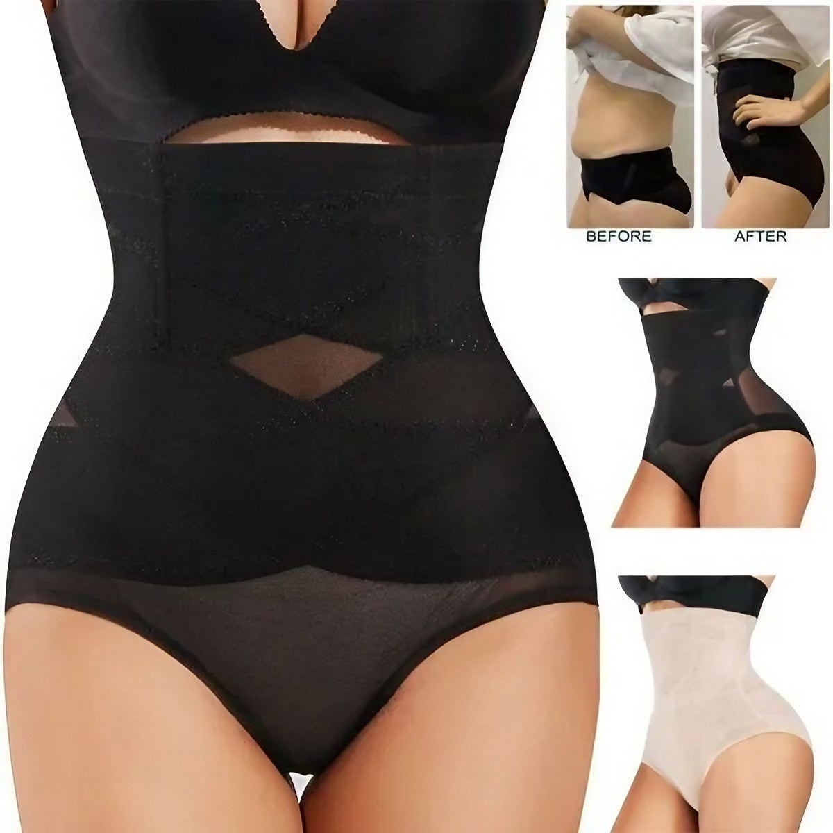 Lenjerie Modelatoare Pentru Abdomen, Cu Talie Inalta Si Corset, Push-Up, Marimea M - vivimall.ro