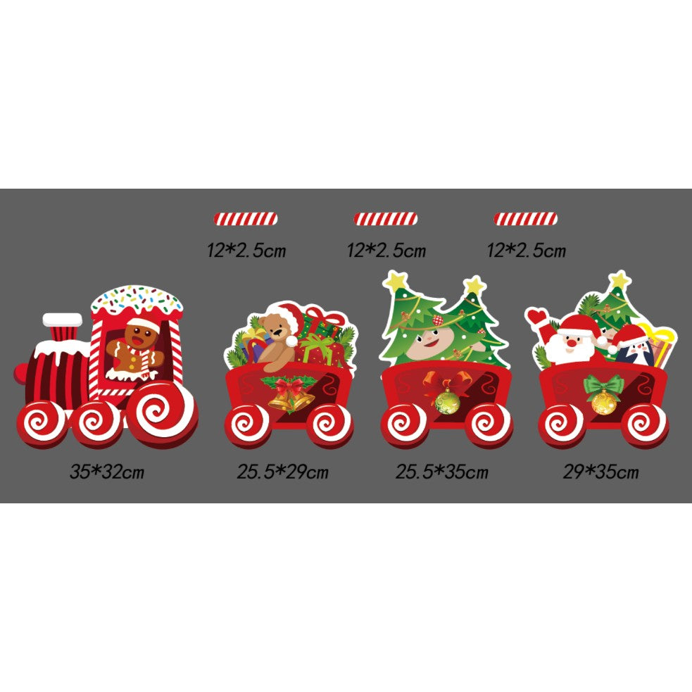Decoratiune De Craciun, Pentru Gradina, Tip Trenulet, 4 Figurine + Bete De Infipt In Pamant, Din Plastic, Impermeabil - vivimall.ro