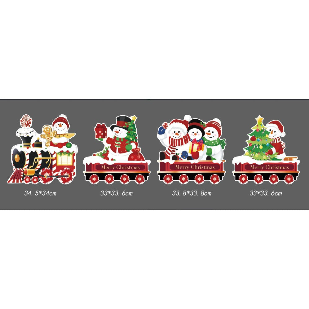 Decoratiune De Craciun, Pentru Gradina, Tip Trenulet, 4 Figurine + Bete De Infipt In Pamant, Din Plastic, Impermeabil - vivimall.ro