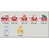 Decoratiune de Craciun, Flippy, pentru Gradina, Tip Trenulet, 7 Figurine + Bete de Infipt in Pamant, din Plastic, Impermeabil, Model Renii Joy si Noel, Multicolor