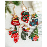 Set 14 Decoratiuni de Craciun, Flippy, pentru Brad, 5 - 9.5 cm, din Lemn, Multicolor - vivimall.ro