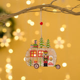 Ornament de Brad, Flippy, cu Lumini LED, din Lemn, Figurina Spargatorul de Nuci, Model Masina, Multicolor - vivimall.ro