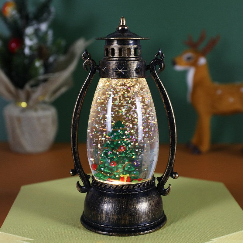 Decoratiune Luminoasa, Felinar De Craciun, Cu Lumina Led, Ornament , Cu Maner - vivimall.ro