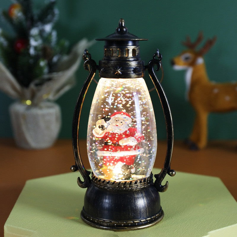 Decoratiune Luminoasa, Felinar De Craciun, Cu Lumina Led, Ornament , Cu Maner - vivimall.ro