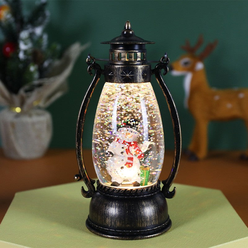 Decoratiune Luminoasa, Felinar De Craciun, Cu Lumina Led, Ornament , Cu Maner - vivimall.ro
