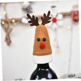 Set 10 Decoratiuni de Craciun, Flippy, pentru Sticle, Tacamuri, Model Ren, 14 x 6 cm, Multicolor - vivimall.ro