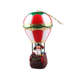 Decoratiune de Craciun tip Balon cu Aer Cald, Flippy, Balon cu Om de Zapada, din Rasina, Model Balon cu Aer Cald si Om de Zapada Iluminare LED, 17 x 5 x 5 cm, Gri Rosu