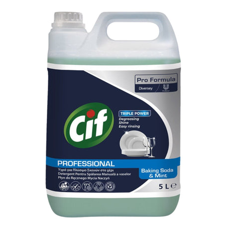 Detergent vase manual CIF Professional Baking Soda & Mint 5 litri, vedere frontală flacon