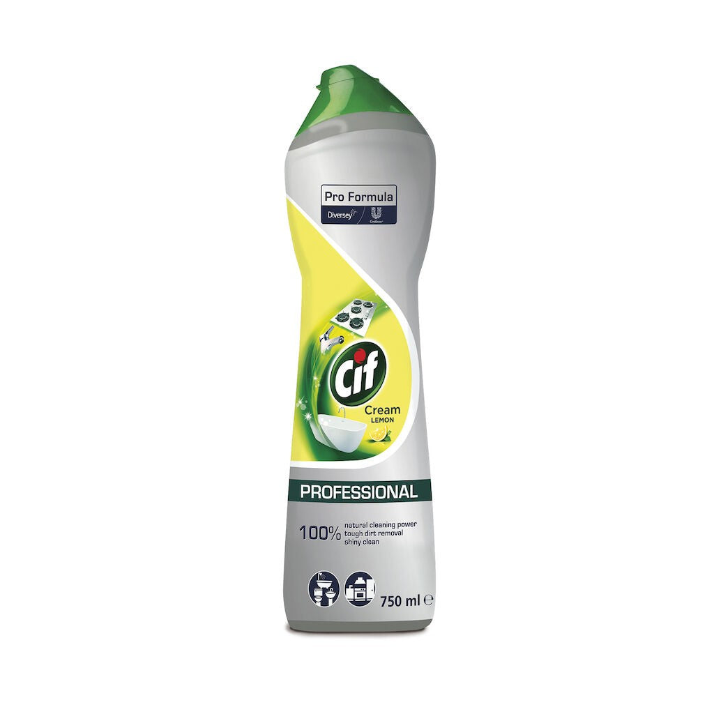 Pachet CIF Professional Cream Lemon – Crema de Curatare Non-Abraziva cu Lamaie, 8×0.75 L - vivimall.ro