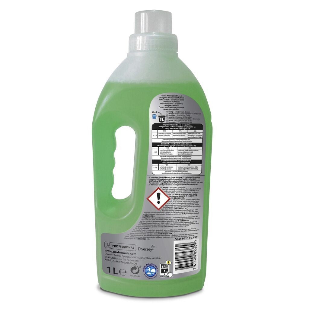 Detergent profesional Cif Aloe Vera pentru suprafețe dure, detaliu capac și mâner ergonomic