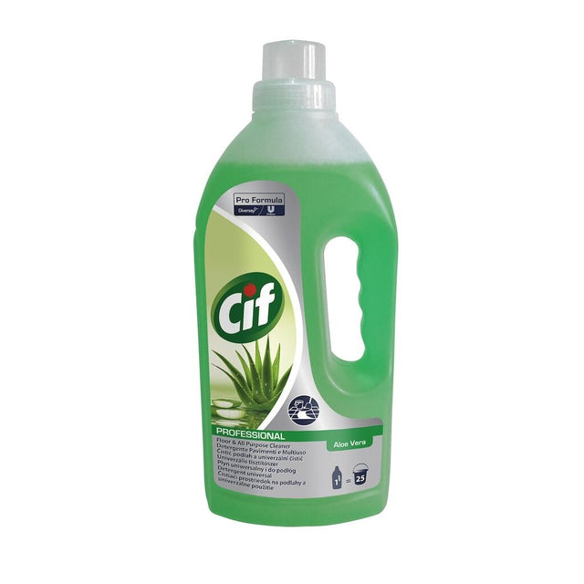 Detergent pardoseli Cif Professional Aloe Vera 1L, flacon cu capac dozator, vedere frontală