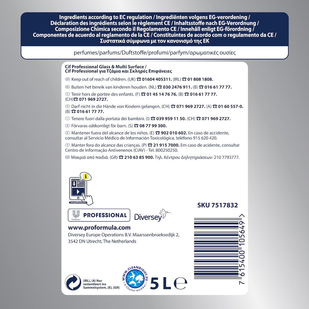 CIF Professional Multi Surface aplicat pe suprafață inox, îndepărtare grăsime rapidă