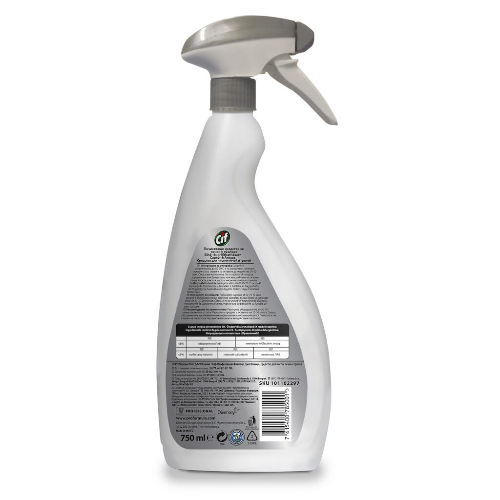 Pachet CIF Professional Oven & Grill Cleaner – Detergent pentru Cuptoare si Gratare 6×0,75 L - vivimall.ro
