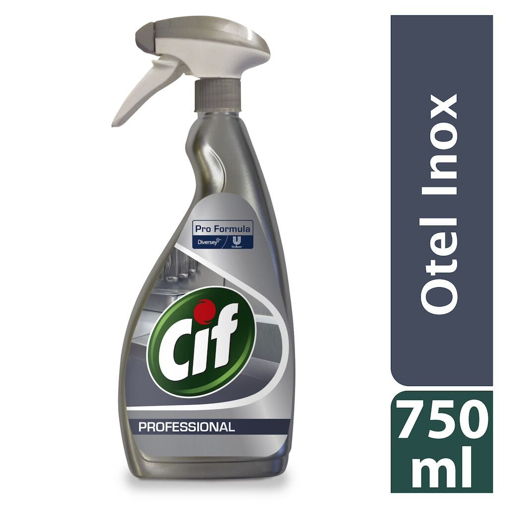 Pachet CIF Professional Stainless Steel – Detergent pentru Inox 6×0,75 L - vivimall.ro