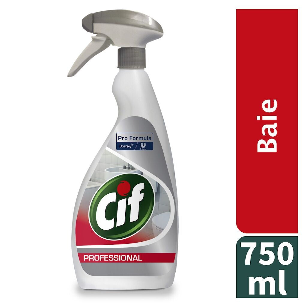 Pachet CIF Professional Washroom – Detergent si Detartrant pentru Suprafetele din Baie, 6×0,75 L - vivimall.ro