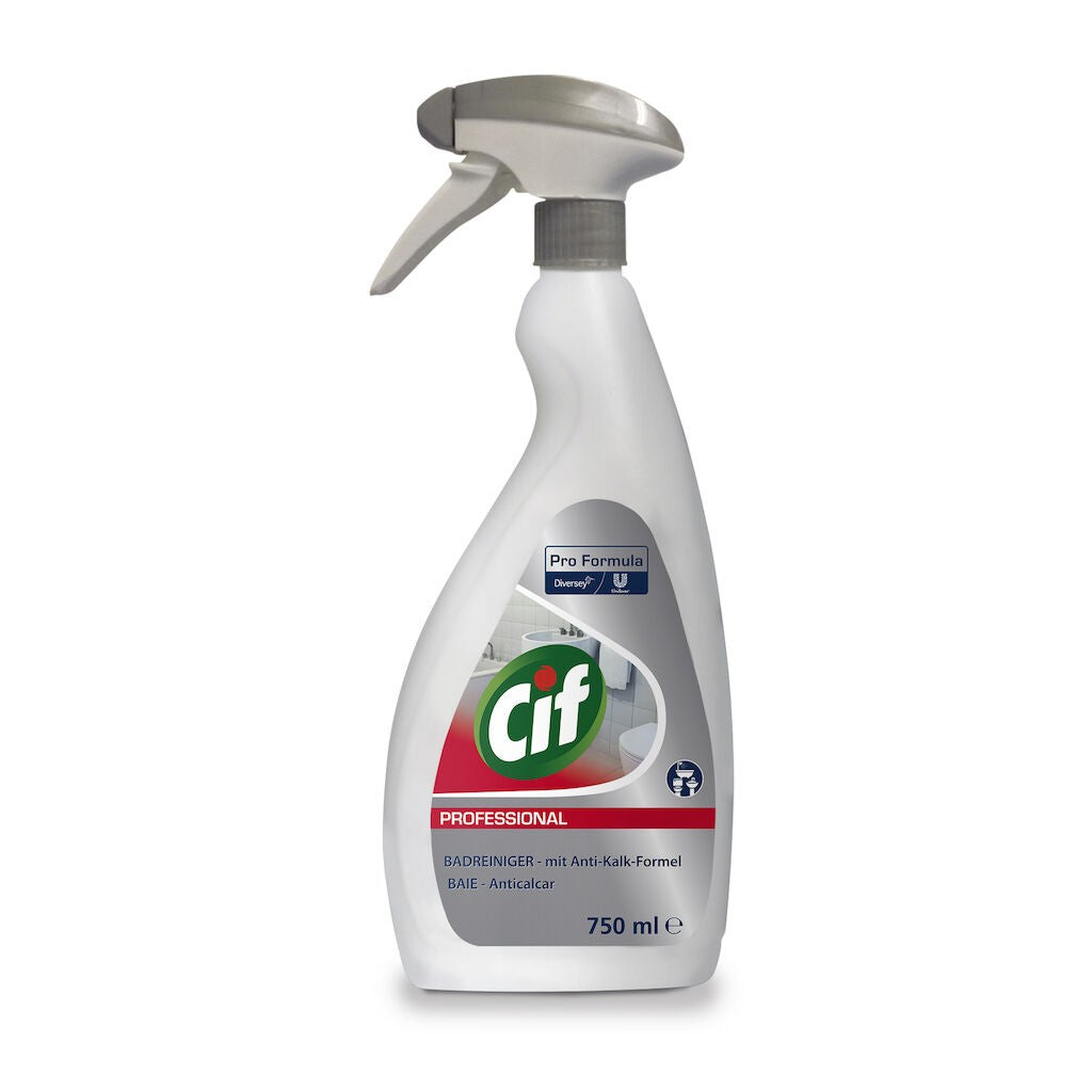 Pachet CIF Professional Washroom – Detergent si Detartrant pentru Suprafetele din Baie, 6×0,75 L - vivimall.ro