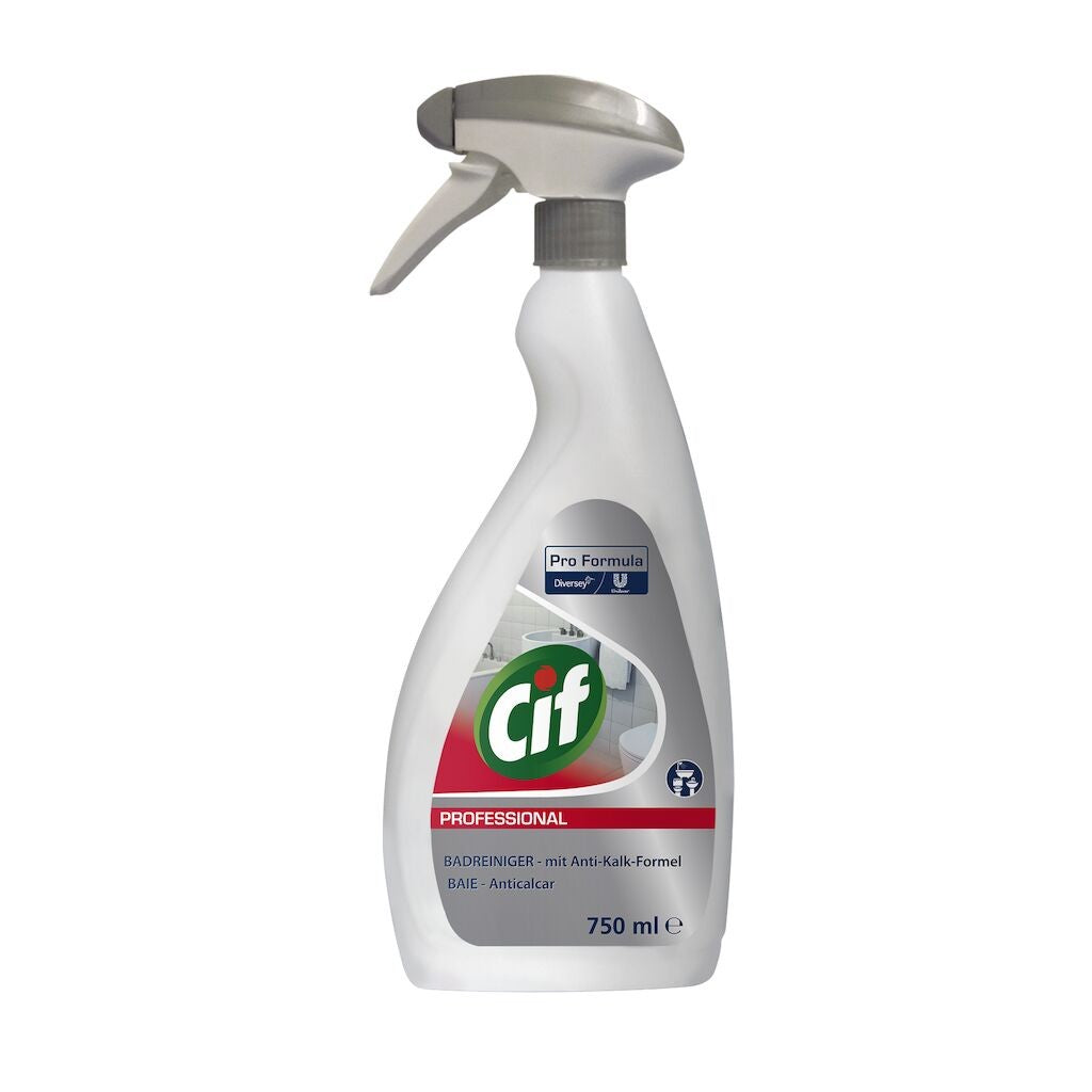 Pachet CIF Professional Washroom – Detergent si Detartrant pentru Suprafetele din Baie, 6×0,75 L - vivimall.ro