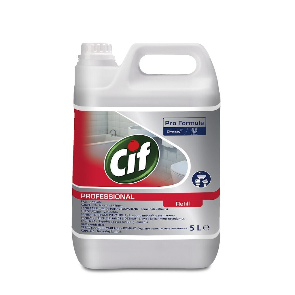 CIF Professional Washroom – Detergent si Detartrant pentru Suprafetele din Baie, 5 L - vivimall.ro