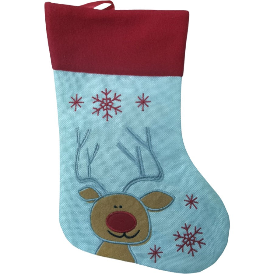 Ciorap Cadouri, culoare alba, imprimeu Rudolf, marimea 16x30 cm, Flippy