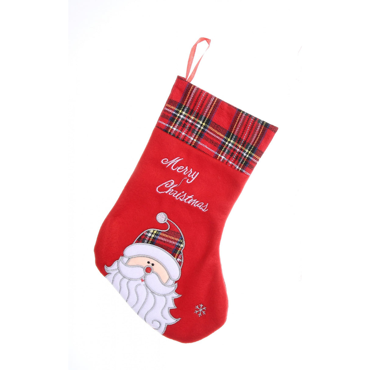 Ciorap Cadouri, culoare rosie, imprimeu Mos Craciun ,marimea 15x30 cm, Flippy - vivimall.ro
