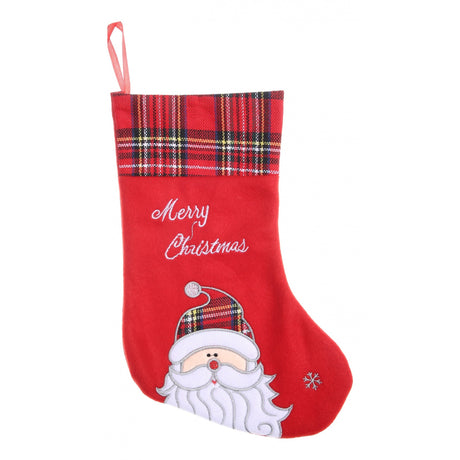 Ciorap Cadouri, culoare rosie, imprimeu Mos Craciun ,marimea 15x30 cm, Flippy - vivimall.ro