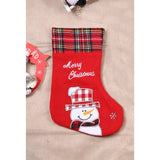 Ciorap Cadouri, culoare rosie, imprimeu om de zapada,marimea 15x30 cm, Flippy - vivimall.ro