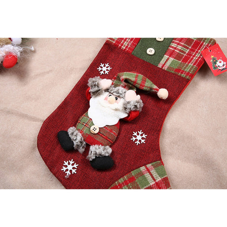 Ciorap Cadouri,Flippy,cu model Mos Craciun,rosu, marimea 20x30 cm, textil, interior - vivimall.ro