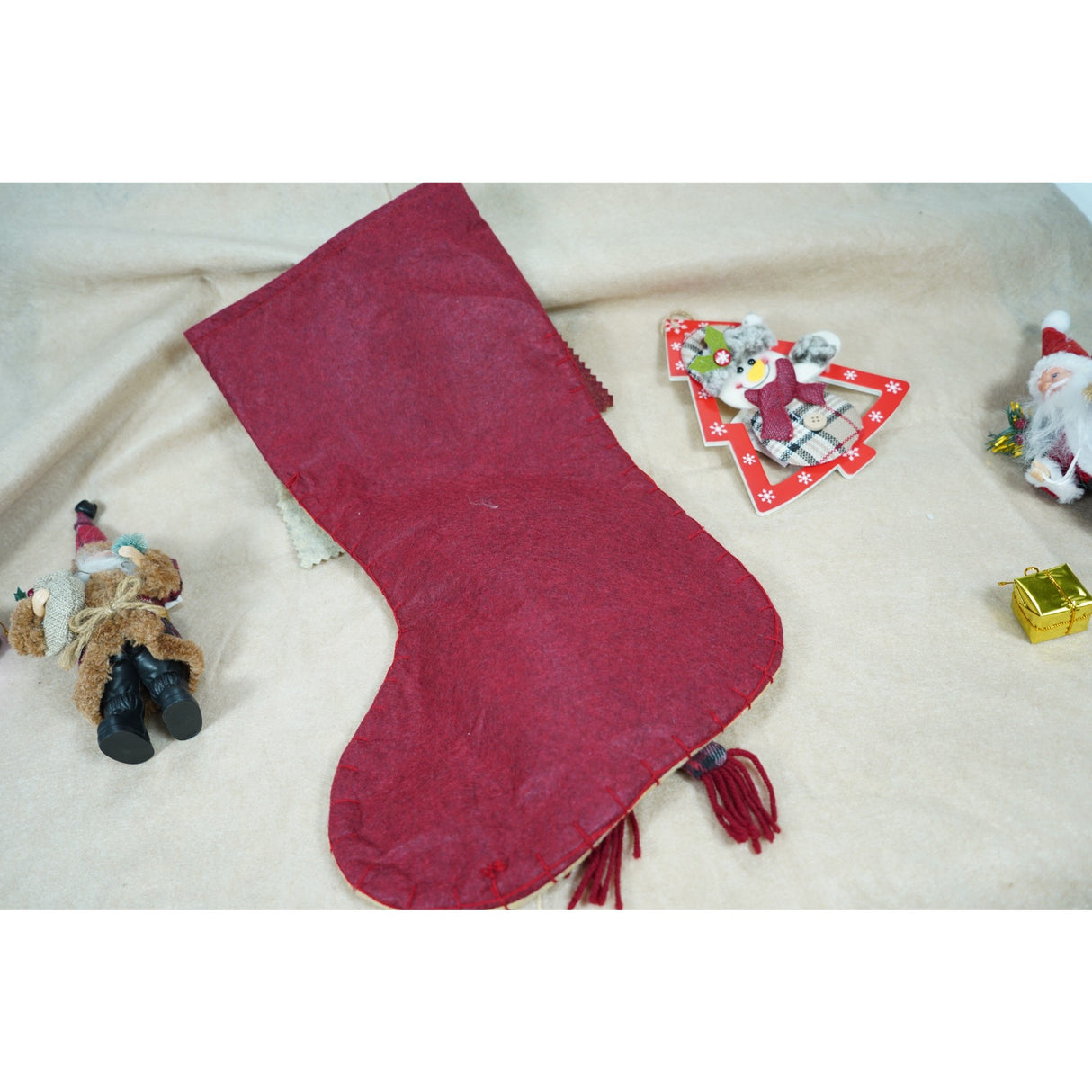 Ciorap Cadouri, Flippy,cu model om de zapada,crem, marimea 20x40 cm, textil, interior - vivimall.ro