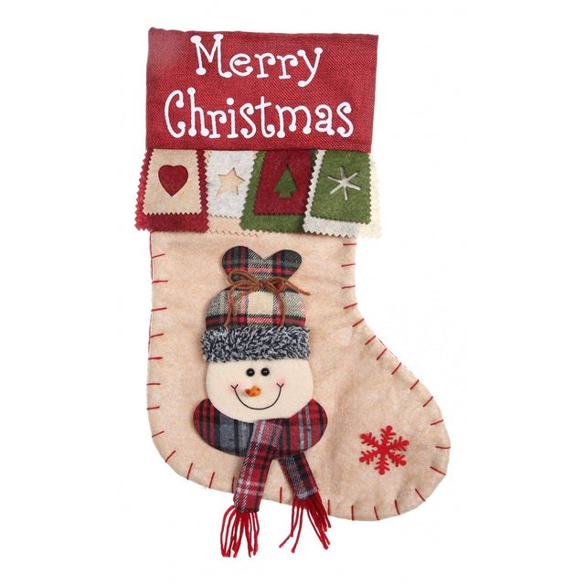 Ciorap Cadouri, Flippy,cu model om de zapada,crem, marimea 20x40 cm, textil, interior - vivimall.ro