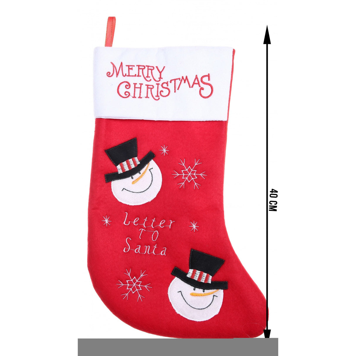 Ciorap Cadouri, Flippy,cu model om de zapada, rosu, marimea 20x40 cm, textil, interior - vivimall.ro