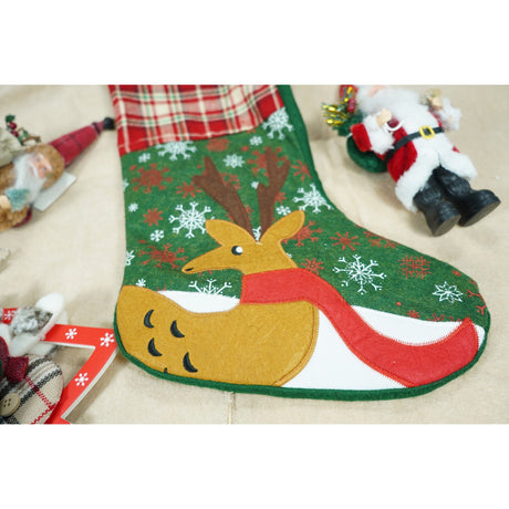 Ciorap Cadouri, Flippy,cu model ren, verde, marimea 20x40 cm, textil, interior - vivimall.ro