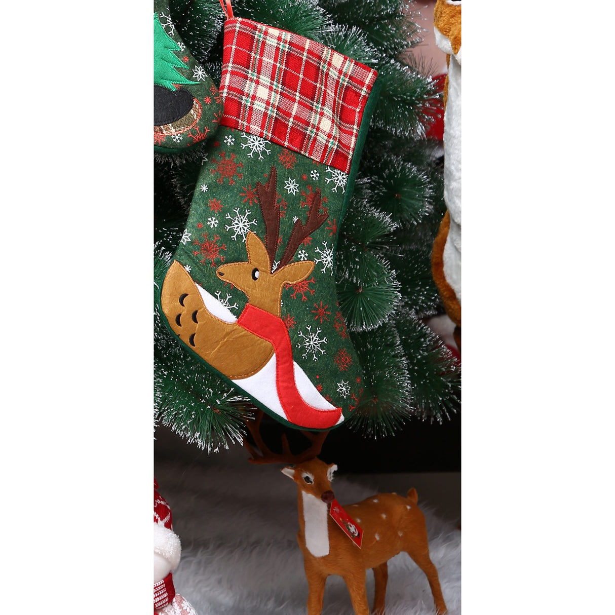 Ciorap Cadouri, Flippy,cu model ren, verde, marimea 20x40 cm, textil, interior - vivimall.ro