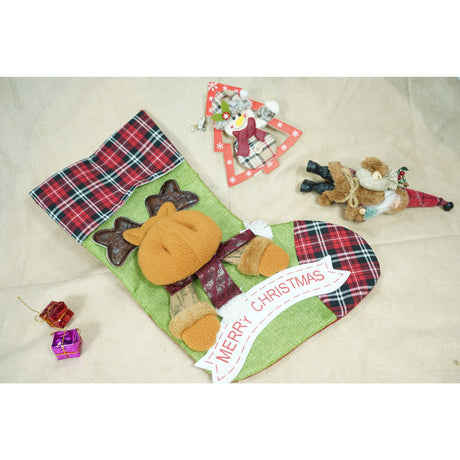 Ciorap Cadouri, Flippy,cu model ren,verde, marimea 23x45 cm, textil, interior - vivimall.ro